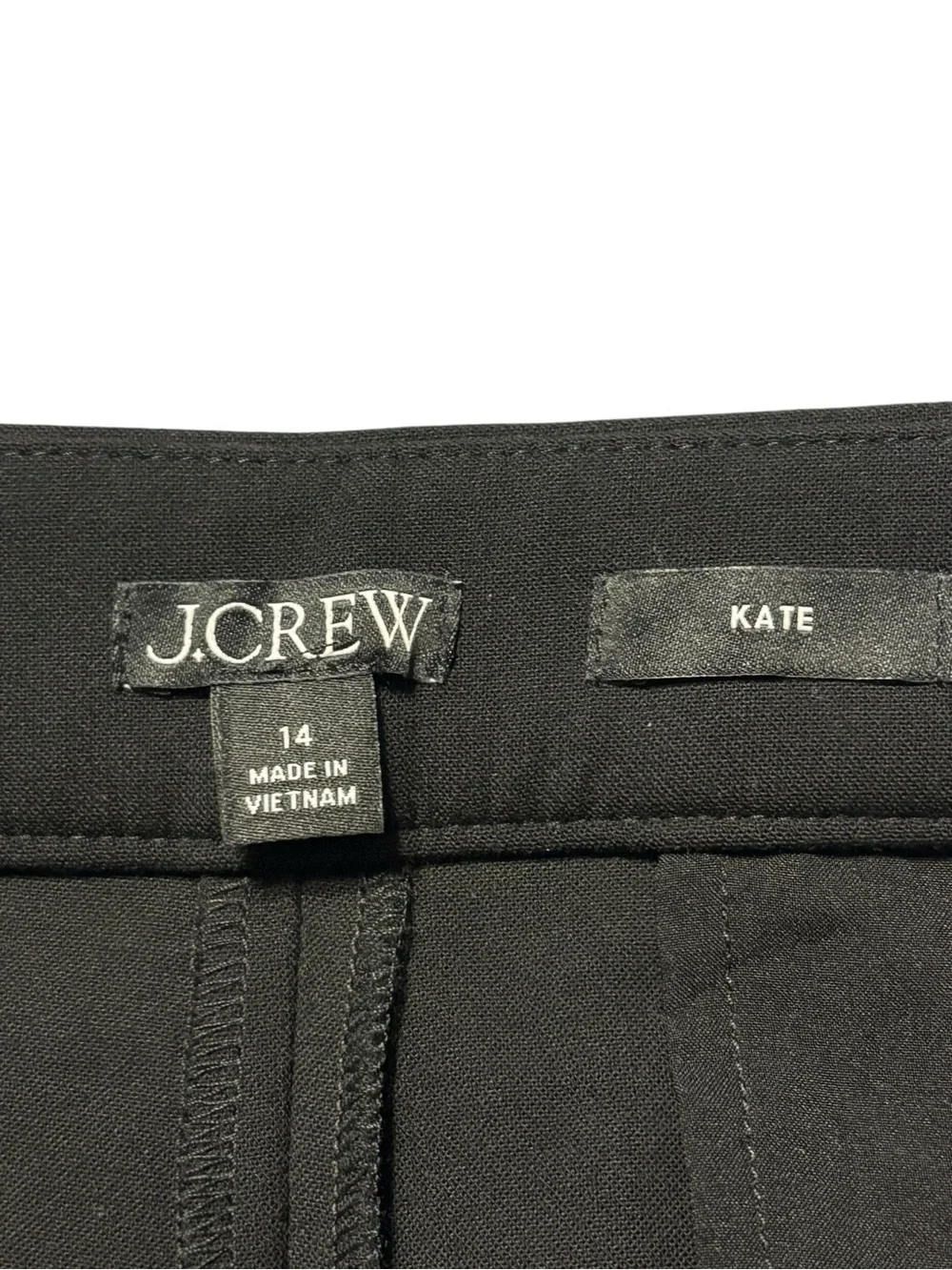 J. Crew Kate Straight Leg Pant in Four Season Stretch Size 14 Black Workwear